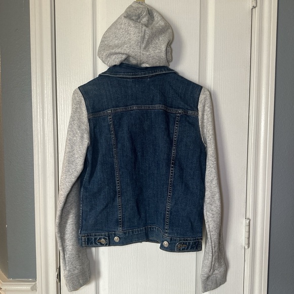 Levi's Blue Denim Jacket with Gray Hoodie youth size small - Picture 5 of 7